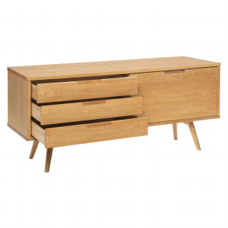 Buffet 1 porte et 3 tiroirs en bois DIGHA - Beige