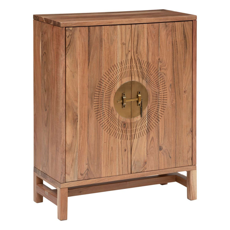 Buffet haut 2 portes en bois JILING - Marron