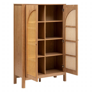 Armoire 2 portes en cannage TIRIA - Marron