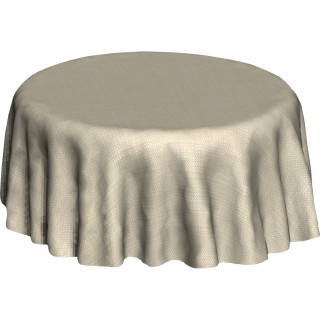 Nappe ronde en toile cirée  design Lining - Diam. 150 cm - Ecru