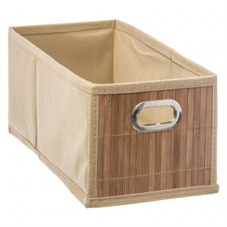 Boîte de rangement profonde en bambou et tissu Mix'n modul - Beige