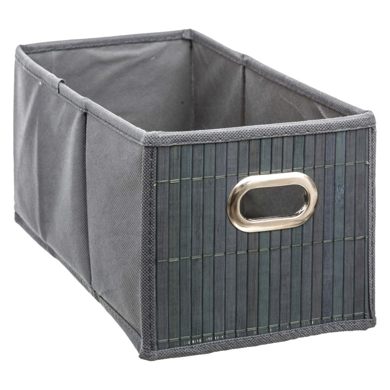 Boîte de rangement profonde en bambou et tissu Mix'n modul - Gris