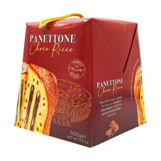 Panettone aux pépites de chocolat et fourré à la crème chocolat - Boîte 500g