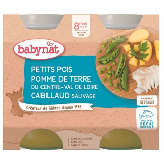 Lot 3x Pot légumes et cabillaud - 2x200g - Pack 1,2kg