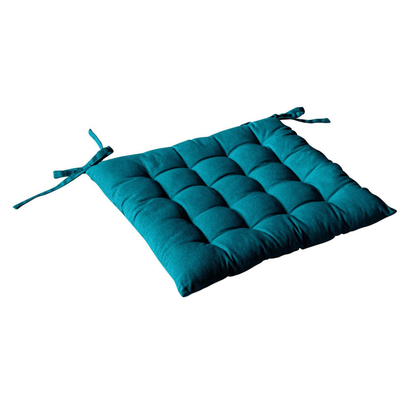 Galette de chaise PANAMA - 38 x 38 cm - Bleu canard