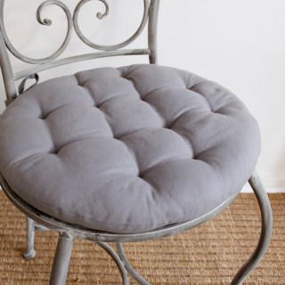 Galette de chaise ronde PANAMA - Diam. 38 cm - Gris clair