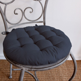 Galette de chaise ronde PANAMA - Diam. 38 cm - Gris foncé