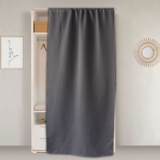 Rideau de porte occultant REGLISSE - 90 x 210 cm - Gris foncé