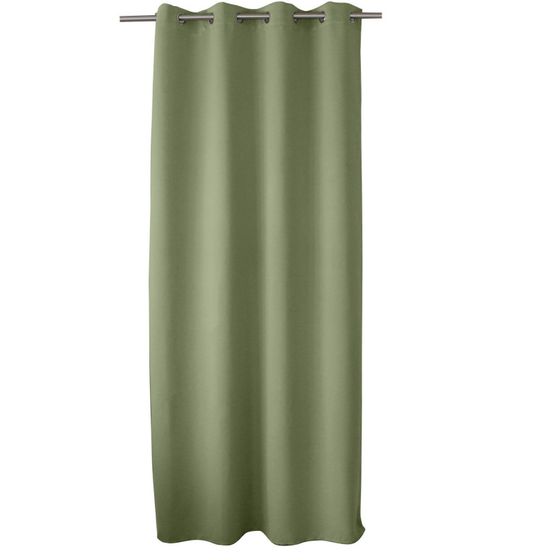 Rideau occultant Basic à 8 œillets - Longueur 240 cm x Largeur 140 cm - Olive