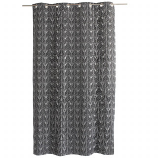 Rideau en coton recyclé BAYA - 140 x 240 cm - Gris foncé