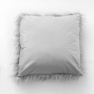 Coussin doux à poils longs Epicéa - 45 x 45 cm - Gris foncé