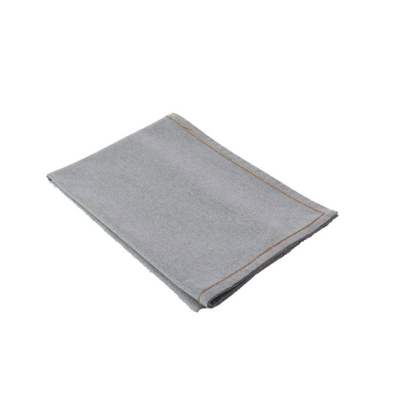 Chemin de table avec bordure jute LINA - 140 x 40 cm - Gris