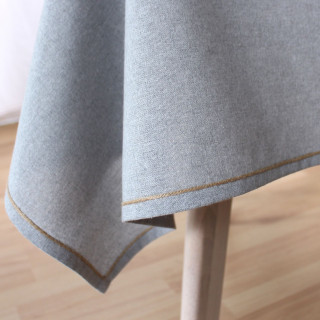 Nappe rectangulaire avec bordure jute LINA - 240 x 140 cm - Gris