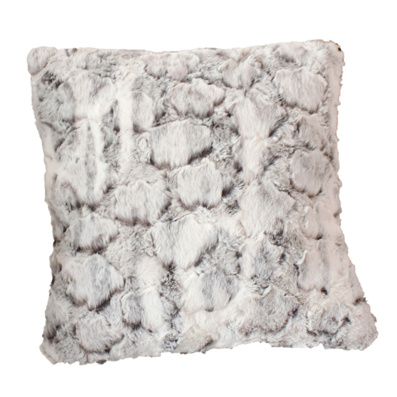 Coussin à poils doux LENVIK - 40 x 40 cm - Gris