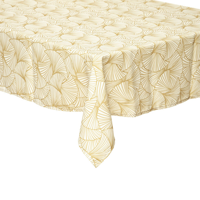 Nappe rectangulaire antitache Ginkgo - 140 x 240 cm - Jaune