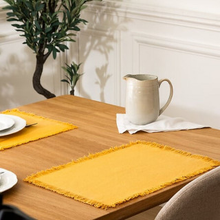 Set de table en coton MAHA - 45 x 30 cm - Jaune