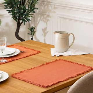 Set de table en coton MAHA - 45 x 30 cm - Terracotta