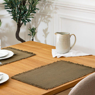 Set de table en coton MAHA - 45 x 30 cm - Kaki