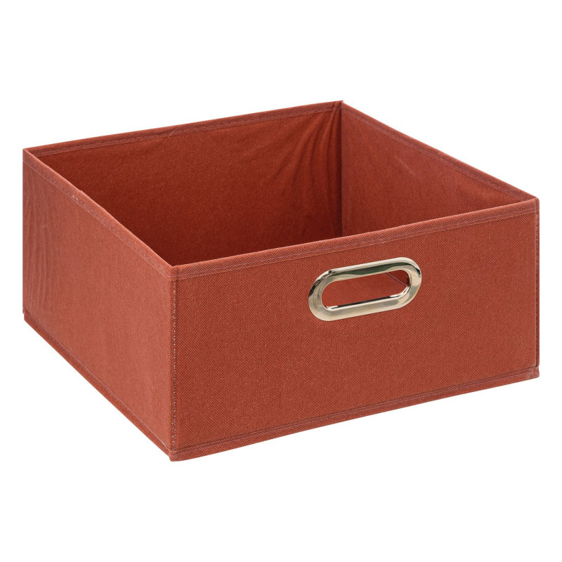 Boîte de rangement en tissu MIX 'N MODUL - L.31 x l.31 x H.15 cm - Terre de sienne