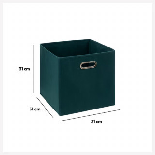 Boîte de rangement en tissu MIX 'N MODUL - L.31 x l.31 x H.31 cm - Bleu pétrole