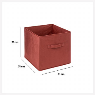 Boîte de rangement en velours MIX 'N MODUL - L.31 x l.31 x H.31 cm - Terre de sienne