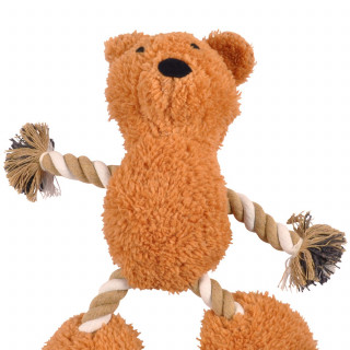 Peluche ours en corde pour chien - Marron