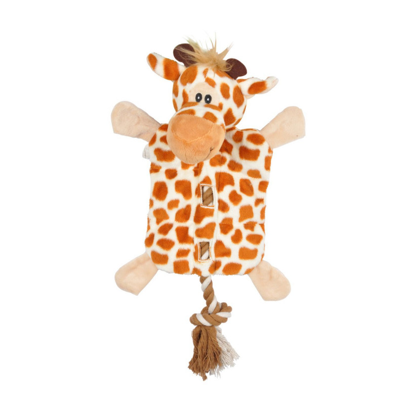 Peluche girafe avec corde pour chien