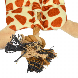 Peluche girafe avec corde pour chien