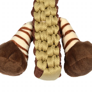 Peluche tigre avec corde pour chien - Marron