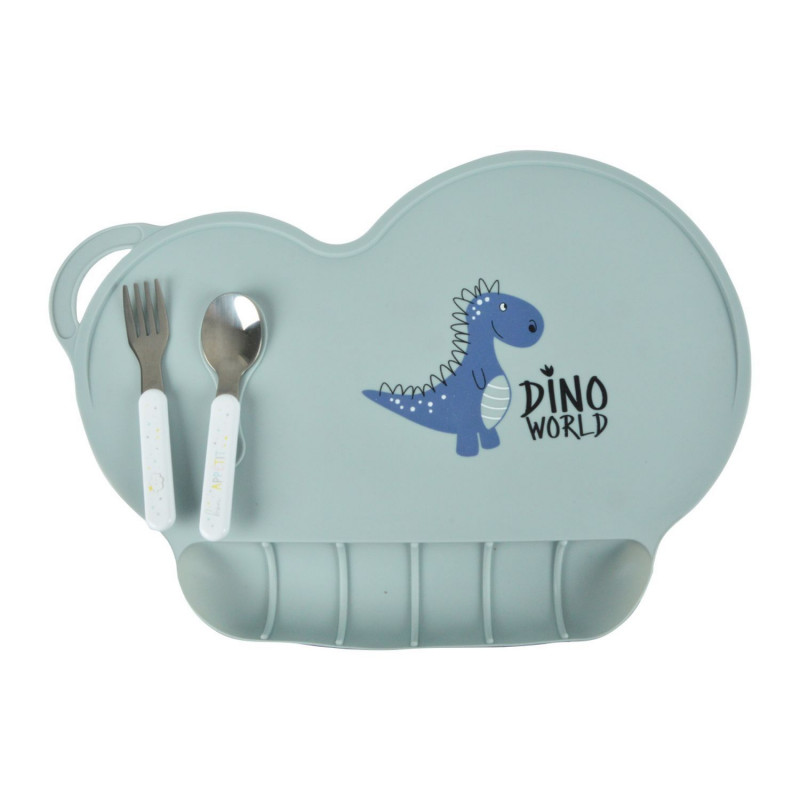 Set de table enfant avec récupérateur - Dinosaures Set de table enfant avec récupérateur - Dinosaures
