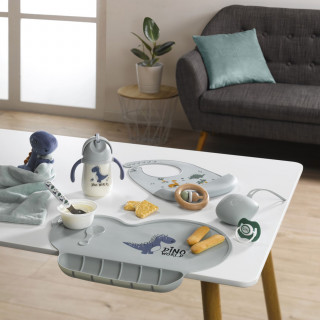 Set de table enfant avec récupérateur - Dinosaures