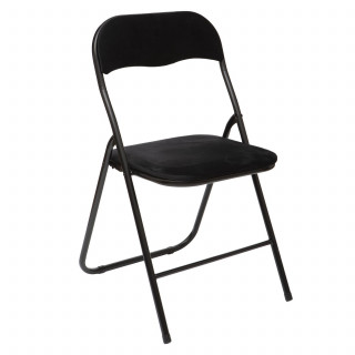 Lot de 6 chaises pliantes effet velours noir