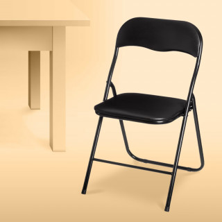 Lot de 6 chaises pliantes en PVC noir