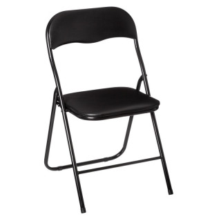 Lot de 6 chaises pliantes en PVC noir
