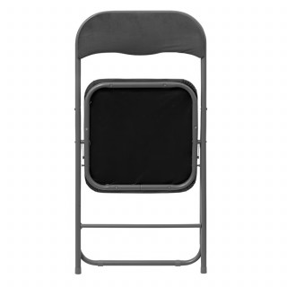 Chaise pliante effet velours gris