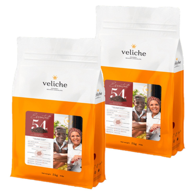 Lot 2x Chocolat de couverture noir 54% de cacao - Sachet 5kg
