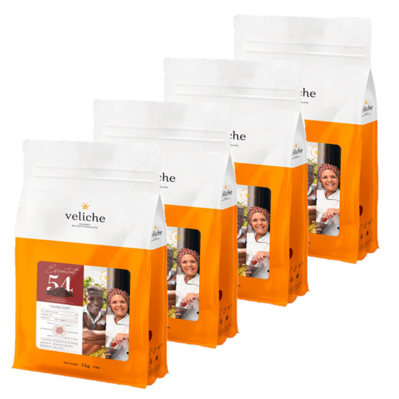 Lot 4x Chocolat de couverture noir 54% de cacao - Sachet 10kg