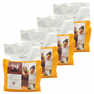 Lot 4x Chocolat de couverture noir 72% de cacao - Sachet 10kg