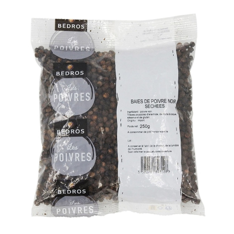 Poivre noir en grain - Paquet 250g
