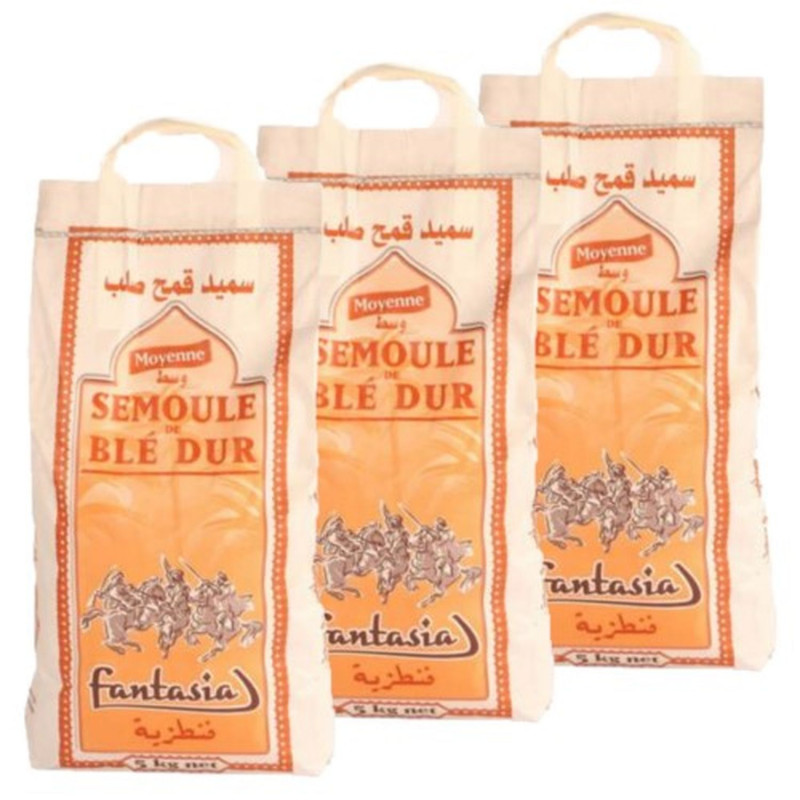 Lot 3x Semoule moyenne - Sac 15kg