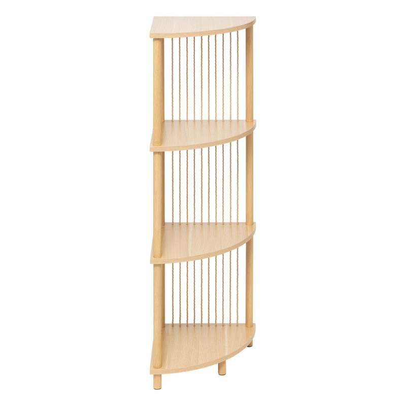 Etagère d'angle 4 niveaux en bois KORD - Beige