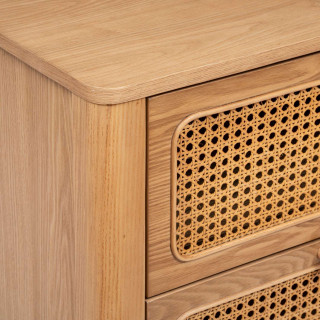 Chiffonnier 4 tiroirs en cannage TIRIA - Marron