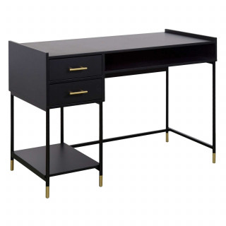 Bureau 2 tiroirs en bois TEDY - Noir