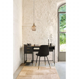 Bureau 2 tiroirs en bois TEDY - Noir