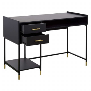 Bureau 2 tiroirs en bois TEDY - Noir