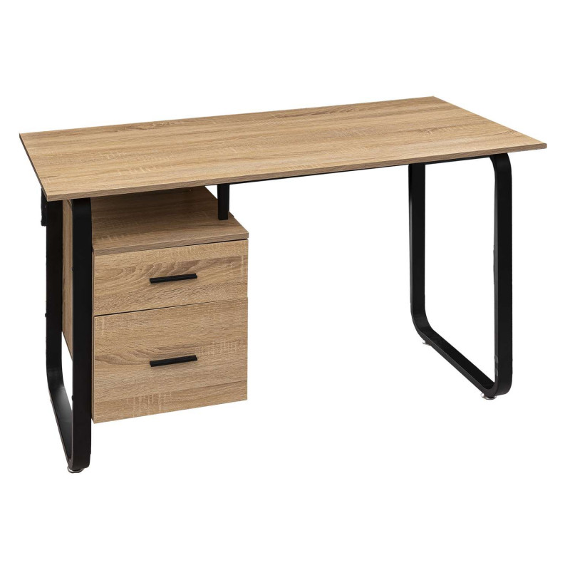 Bureau avec caisson en bois - Marron Bureau avec caisson en bois - Marron