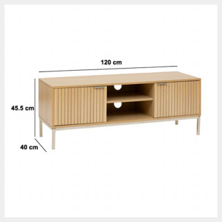 Meuble TV 2 portes en bois TASSO - Marron