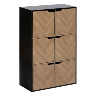 Etagère 6 cases Mix'n Door CHEVRONS - Beige et noir