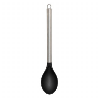 Ensemble de 5 ustensiles avec leur pot de rangement en inox - Noir et gris