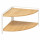Étagère d'angle 2 niveaux en bambou et métal ORDERA - Beige et blanc